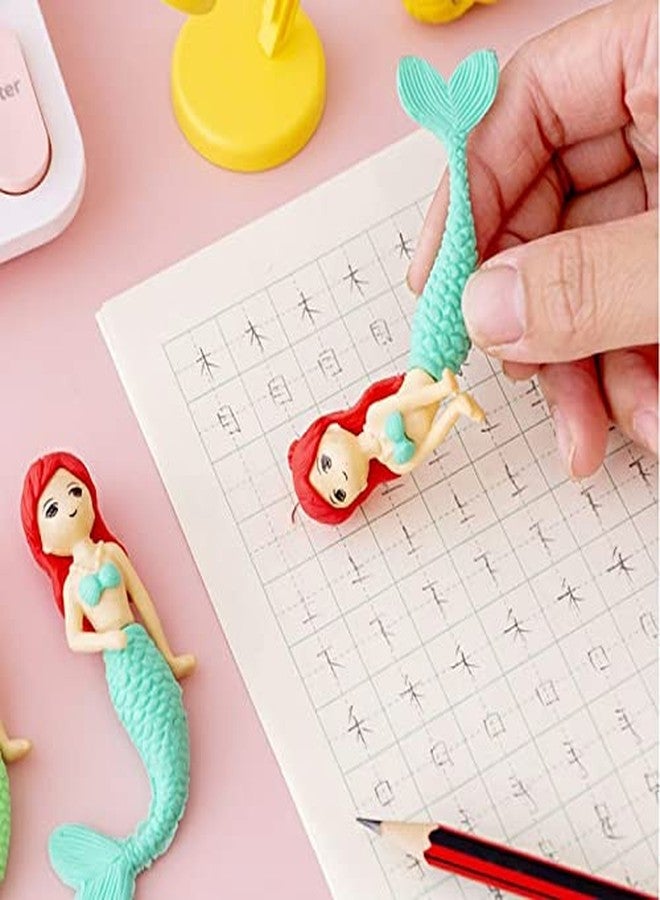 Tera13 TERA 13 Eraser for Kids (4 pcs) Mermaid Theme Eraser for Girls, Eraser Set for Kids,Pencil Eraser for Girls, Eraser for School Stationary Items, Birthday Return Gifts for Kids & Girls - Image 4